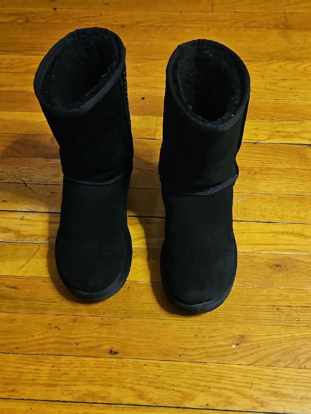 UGG Black Short Suede Winter Boots for Women